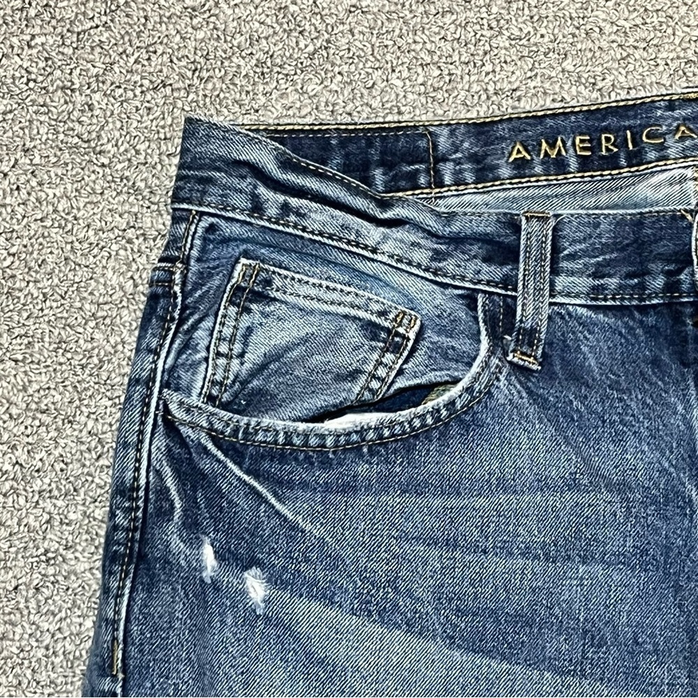 American Eagle Jeans Mens 32X26 (Fits 32X24) Relaxed Taper Distressed - Picture 5 of 10